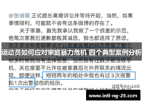 运动员如何应对家庭暴力危机 四个典型案例分析